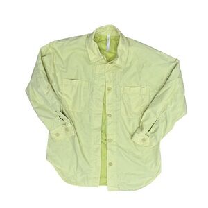Aritzia Babaton Button-Up Jacket Sulphur Yellow S Beach Pastel Oversized Summer